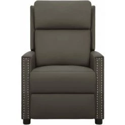 TRUE DEAL Fauteuil Inclinable Gris Similicuir 8 TRUE DEAL Fauteuil Inclinable Gris Similicuir -Pas Cher Fauteuil Magasin 57835955 2