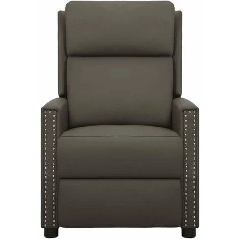 TRUE DEAL Fauteuil Inclinable Gris Similicuir 4 TRUE DEAL Fauteuil Inclinable Gris Similicuir – Image 2