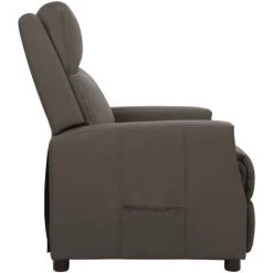 TRUE DEAL Fauteuil Inclinable Gris Similicuir 9 TRUE DEAL Fauteuil Inclinable Gris Similicuir -Pas Cher Fauteuil Magasin 57835955 3
