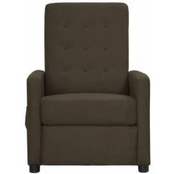 TRUE DEAL Fauteuil Inclinable Marron Tissu -Pas Cher Fauteuil Magasin 57836028 2