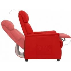 TRUE DEAL Fauteuil Inclinable Rouge Bordeaux Similicuir -Pas Cher Fauteuil Magasin 57836106 5