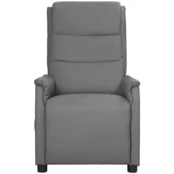 TRUE DEAL Fauteuil Inclinable Gris Similicuir -Pas Cher Fauteuil Magasin 57836141 2