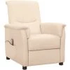 TRUE DEAL Fauteuil De Massage Inclinable Crème Tissu