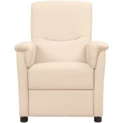 TRUE DEAL Fauteuil De Massage Inclinable Crème Tissu -Pas Cher Fauteuil Magasin 57836346 2