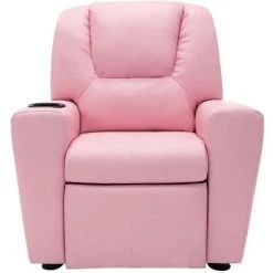 TRUE DEAL Fauteuil Inclinable Pour Enfants Similicuir Rose -Pas Cher Fauteuil Magasin 57836952 3