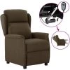TRUE DEAL Fauteuil Inclinable électrique Marron Tissu