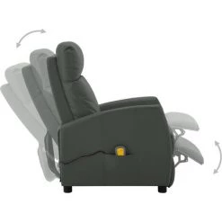 TRUE DEAL Fauteuil Inclinable électrique De Massage Gris Similicuir -Pas Cher Fauteuil Magasin 57837869 4