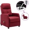 TRUE DEAL Fauteuil Inclinable électrique De Massage Bordeaux Tissu -Pas Cher Fauteuil Magasin 57837903 1