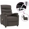 TRUE DEAL Fauteuil Inclinable électrique De Massage Taupe Tissu 2 TRUE DEAL Fauteuil Inclinable électrique De Massage Taupe Tissu -Pas Cher Fauteuil Magasin 57837941 1