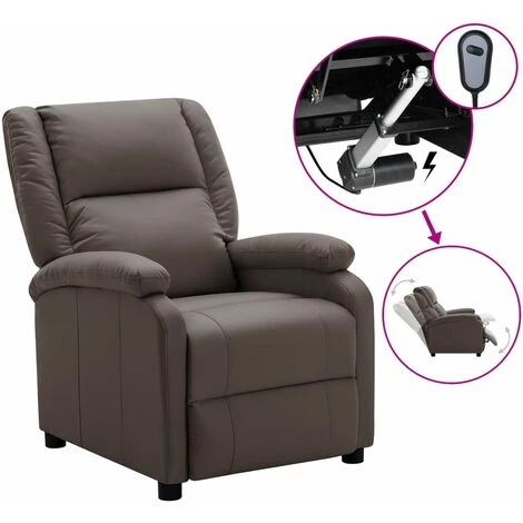 TRUE DEAL Fauteuil Inclinable électrique Marron Similicuir 3 TRUE DEAL Fauteuil Inclinable électrique Marron Similicuir