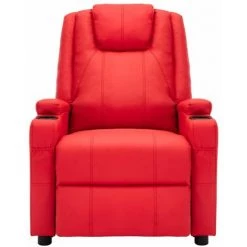 TRUE DEAL Fauteuil Inclinable électrique Rouge Similicuir -Pas Cher Fauteuil Magasin 57838022 3