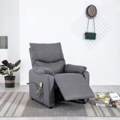 TRUE DEAL Fauteuil De Massage Inclinable électrique Gris Clair Tissu -Pas Cher Fauteuil Magasin 57838059 3