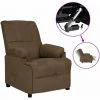 TRUE DEAL Fauteuil Inclinable électrique Marron Similicuir Daim -Pas Cher Fauteuil Magasin 57838061 1