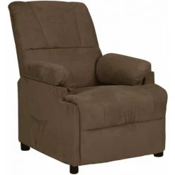 TRUE DEAL Fauteuil Inclinable électrique Marron Similicuir Daim -Pas Cher Fauteuil Magasin 57838061 2