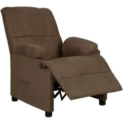 TRUE DEAL Fauteuil Inclinable électrique Marron Similicuir Daim -Pas Cher Fauteuil Magasin 57838061 3