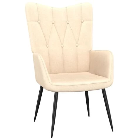TRUE DEAL Chaise De Relaxation Crème Tissu 3 TRUE DEAL Chaise De Relaxation Crème Tissu