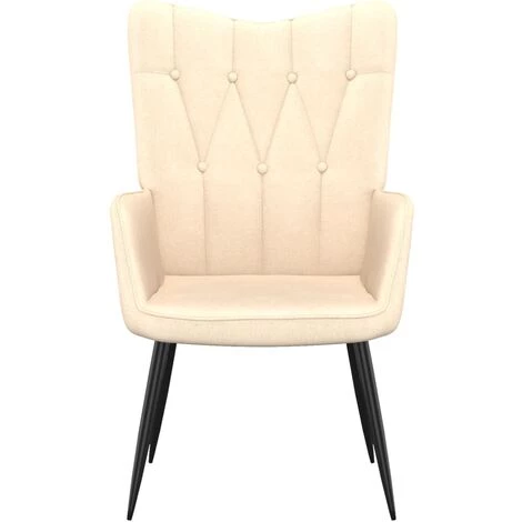 TRUE DEAL Chaise De Relaxation Crème Tissu 4 TRUE DEAL Chaise De Relaxation Crème Tissu – Image 2