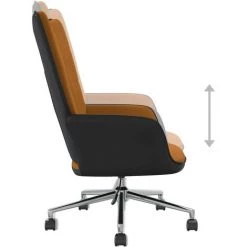 TRUE DEAL Chaise De Relaxation Marron Velours Et PVC -Pas Cher Fauteuil Magasin 57838347 5