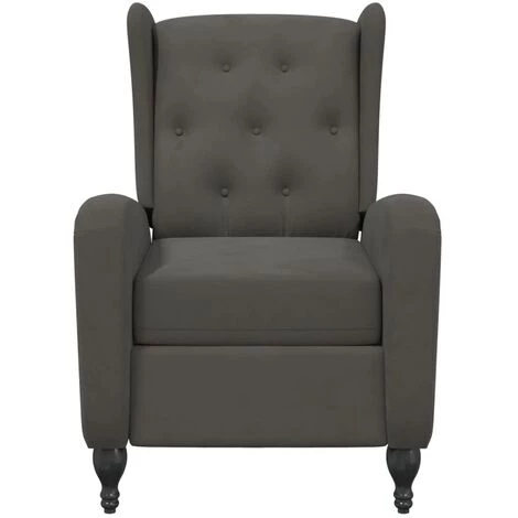 TRUE DEAL Fauteuil Inclinable Gris Foncé Velours 5 TRUE DEAL Fauteuil Inclinable Gris Foncé Velours – Image 3