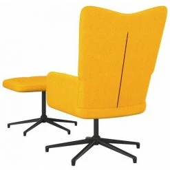 TRUE DEAL Chaise De Relaxation Avec Tabouret Jaune Moutarde Tissu 10 TRUE DEAL Chaise De Relaxation Avec Tabouret Jaune Moutarde Tissu -Pas Cher Fauteuil Magasin 57838660 4