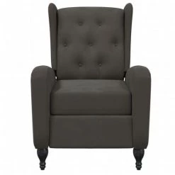 TRUE DEAL Fauteuil De Massage Inclinable Gris Foncé Velours -Pas Cher Fauteuil Magasin 57839113 3