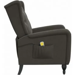 TRUE DEAL Fauteuil De Massage Inclinable Gris Foncé Velours -Pas Cher Fauteuil Magasin 57839113 4