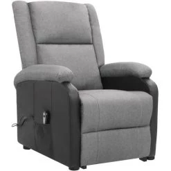 TRUE DEAL Fauteuil Inclinable Gris Clair Tissu 8 TRUE DEAL Fauteuil Inclinable Gris Clair Tissu -Pas Cher Fauteuil Magasin 57839124 2