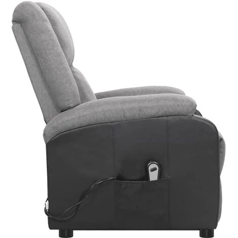 TRUE DEAL Fauteuil Inclinable Gris Clair Tissu 6 TRUE DEAL Fauteuil Inclinable Gris Clair Tissu – Image 4