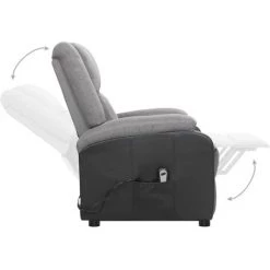 TRUE DEAL Fauteuil Inclinable Gris Clair Tissu 11 TRUE DEAL Fauteuil Inclinable Gris Clair Tissu -Pas Cher Fauteuil Magasin 57839124 5