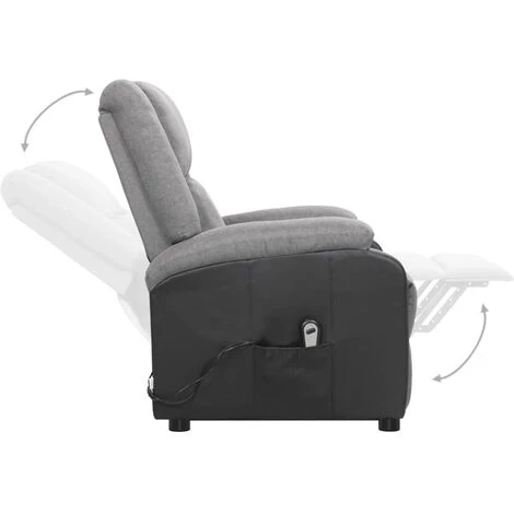 TRUE DEAL Fauteuil Inclinable Gris Clair Tissu 7 TRUE DEAL Fauteuil Inclinable Gris Clair Tissu – Image 5