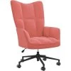 TRUE DEAL Chaise De Relaxation Rose Velours -Pas Cher Fauteuil Magasin 57839179 1