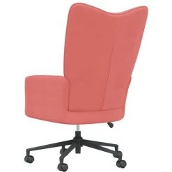 TRUE DEAL Chaise De Relaxation Rose Velours -Pas Cher Fauteuil Magasin 57839179 4