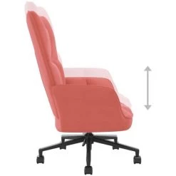 TRUE DEAL Chaise De Relaxation Rose Velours -Pas Cher Fauteuil Magasin 57839179 5
