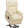 TRUE DEAL Fauteuil Inclinable De Massage Crème Similicuir 2 TRUE DEAL Fauteuil Inclinable De Massage Crème Similicuir -Pas Cher Fauteuil Magasin 57839281 1