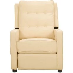 TRUE DEAL Fauteuil De Massage Inclinable Crème Tissu -Pas Cher Fauteuil Magasin 57840360 2