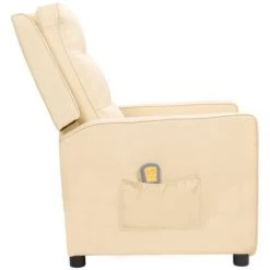 TRUE DEAL Fauteuil De Massage Inclinable Crème Tissu -Pas Cher Fauteuil Magasin 57840360 3