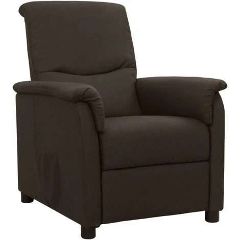 TRUE DEAL Fauteuil Inclinable Marron Foncé Tissu 3 TRUE DEAL Fauteuil Inclinable Marron Foncé Tissu