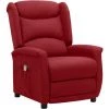 TRUE DEAL Fauteuil De Massage Inclinable Rouge Bordeaux Tissu -Pas Cher Fauteuil Magasin 57840598 1