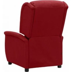 TRUE DEAL Fauteuil De Massage Inclinable Rouge Bordeaux Tissu -Pas Cher Fauteuil Magasin 57840598 3