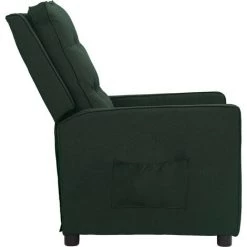 TRUE DEAL Fauteuil Inclinable Vert Foncé Tissu 9 TRUE DEAL Fauteuil Inclinable Vert Foncé Tissu -Pas Cher Fauteuil Magasin 57840674 3