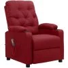 TRUE DEAL Fauteuil De Massage Inclinable Rouge Bordeaux Tissu -Pas Cher Fauteuil Magasin 57840680 1