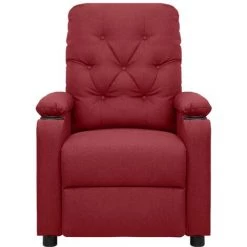 TRUE DEAL Fauteuil De Massage Inclinable Rouge Bordeaux Tissu -Pas Cher Fauteuil Magasin 57840680 3