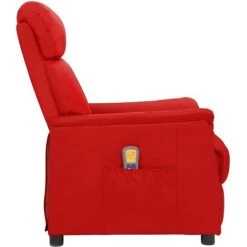 TRUE DEAL Fauteuil De Massage Inclinable Rouge Bordeaux Similicuir -Pas Cher Fauteuil Magasin 57840746 3