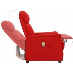 TRUE DEAL Fauteuil De Massage Inclinable Rouge Bordeaux Similicuir -Pas Cher Fauteuil Magasin 57840746 5