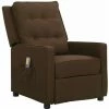 TRUE DEAL Fauteuil De Massage Inclinable Marron Foncé Tissu