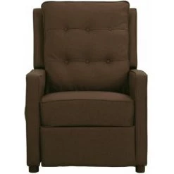 TRUE DEAL Fauteuil De Massage Inclinable Marron Foncé Tissu -Pas Cher Fauteuil Magasin 57840822 2