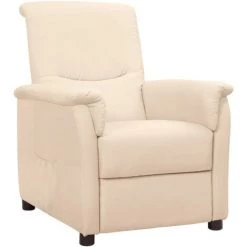 TRUE DEAL Fauteuil Inclinable Crème Tissu