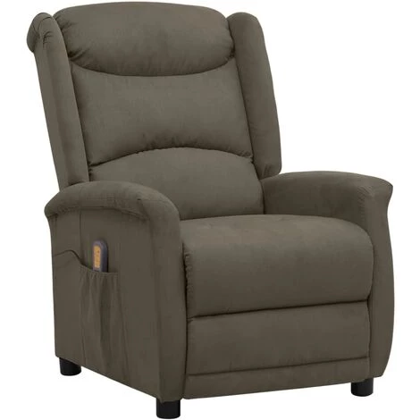TRUE DEAL Fauteuil De Massage Inclinable Gris Foncé Tissu Microfibre 3 TRUE DEAL Fauteuil De Massage Inclinable Gris Foncé Tissu Microfibre