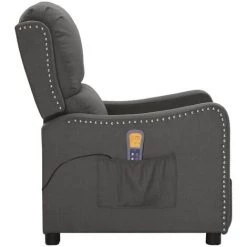 TRUE DEAL Fauteuil De Massage Inclinable Gris Foncé Tissu -Pas Cher Fauteuil Magasin 57843249 3