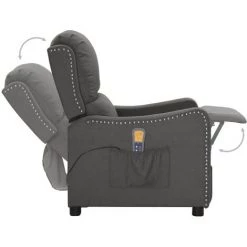 TRUE DEAL Fauteuil De Massage Inclinable Gris Foncé Tissu -Pas Cher Fauteuil Magasin 57843249 5